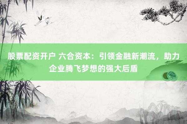 股票配资开户 六合资本：引领金融新潮流，助力企业腾飞梦想的强大后盾