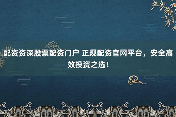 配资资深股票配资门户 正规配资官网平台，安全高效投资之选！