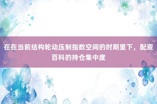 在在当前结构轮动压制指数空间的时期里下，配资百科的持仓集中度