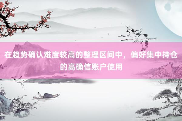 在趋势确认难度较高的整理区间中，偏好集中持仓的高确信账户使用